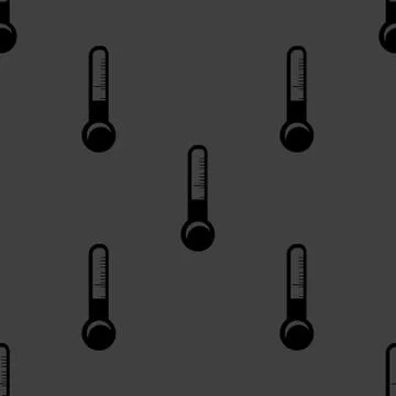 Thermometer. web icon. flat design. Seamless gray pattern. Stock Illustration
