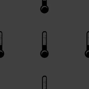 Thermometer. web icon. flat design. Seamless gray pattern. イラスト素材