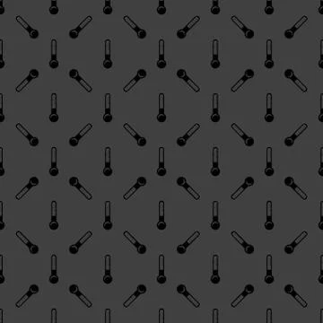 Thermometer. web icon. flat design. Seamless gray pattern. Stock Illustration