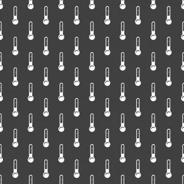 Thermometer. web icon. flat design. Seamless gray pattern. イラスト素材