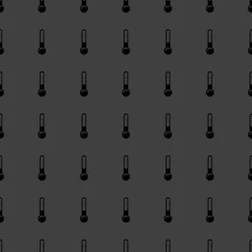 Thermometer. web icon. flat design. Seamless gray pattern. Stock Illustration