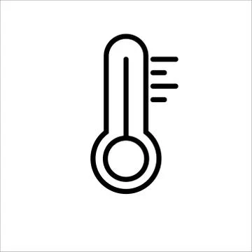 Thermometer Web Icon. Flat Line Filled Gray Icon Vector Stock Illustration