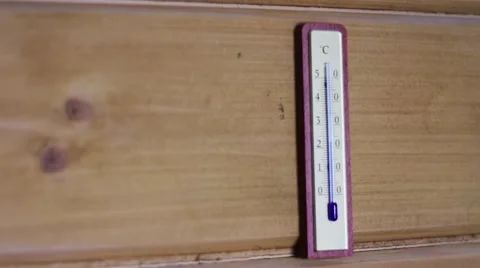 Thermometer weighs on the wall Video stock 48021311