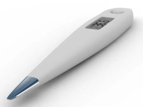Thermometer on white background. Isolated 3D image 스톡 일러스트