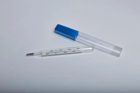 Thermometer on a white background. Foto stock