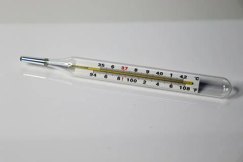 Thermometer on White Background Fotos Stock