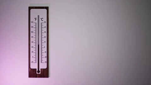 Thermometer winter cold animation sumer from zero to super hot celsius fahre Stock Footage 217406929