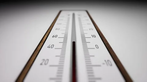 Thermometer winter cold animation zero up down medicine closeup distance low Stock Footage 217411627