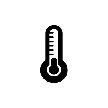 Thermometers Icon In Flat Style Vector For Apps, UI, Websites. Black Icon Vector Stock Illustration