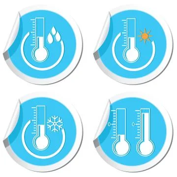 Thermometers icon set Stock Illustration