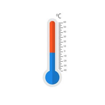 Thermometers measuring heat and cold, vector illustration Stock Illustration