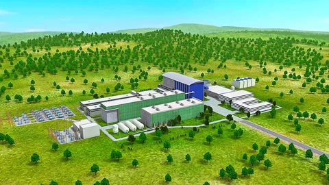 Thermonuclear reactor station 3D view Stock Footage 330887766