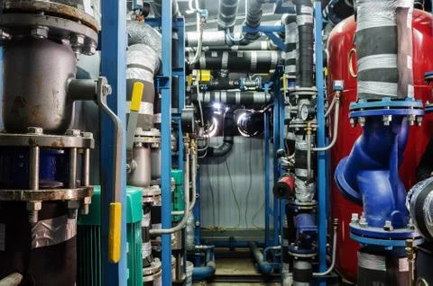 Thermoregulating substation, view from the inside Stock Photos