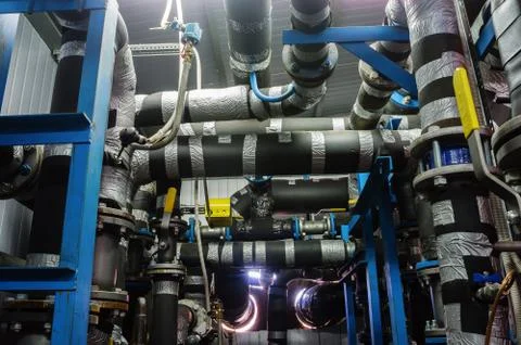 Thermoregulating substation, view from the inside Stock Photos