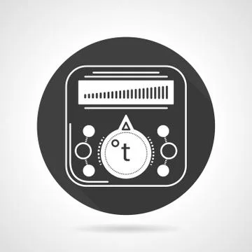 Thermoregulator black round vector icon Stock Illustration