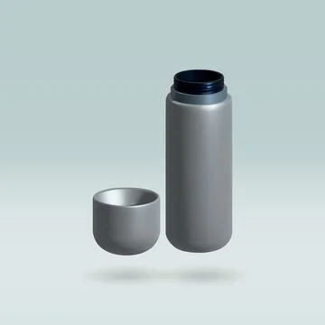 Thermos Bottle isolated vector 3d icon. Thermos 3d illustration. Stock Illustration