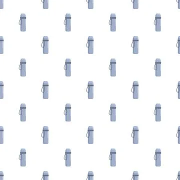 Thermos bottle pattern repeating on white background 스톡 일러스트