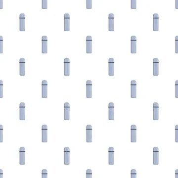 Thermos bottles seamless pattern repeating background design Illustrazione stock