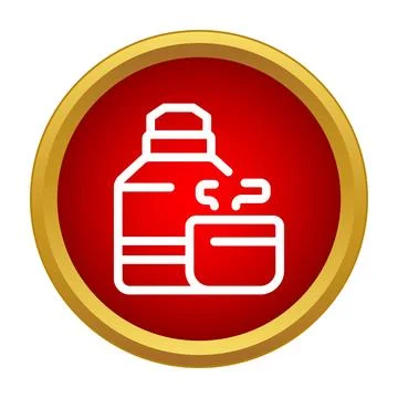 Thermos flask serving hot beverage in a cup Stock Illustration