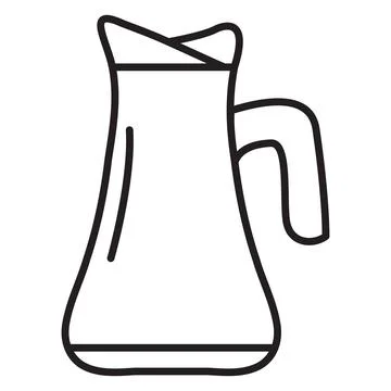 Thermos for hot drinks. Jugful with handle. Stock Illustration