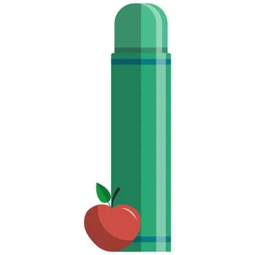 Thermos icon, flat vector isolated illustration. Summer camping, nature picnic. Stock Illustration