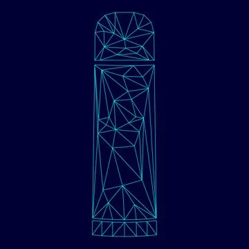 Thermos or vacuum flask in low poly triangulation triangulated polygonal el.. Stock Illustration
