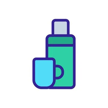 Thermos tea icon vector. Isolated contour symbol illustration 스톡 일러스트
