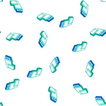 Thermos tool isometric icon seamless pattern color Stock Illustration