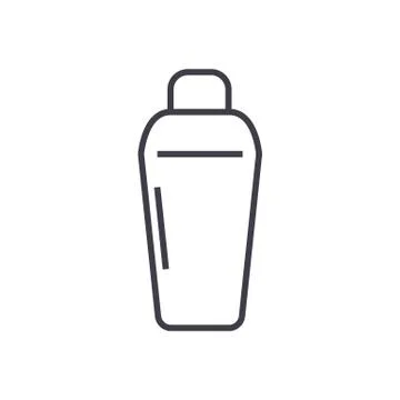 Thermos vector line icon, sign, illustration on background, editable strokes Illustration