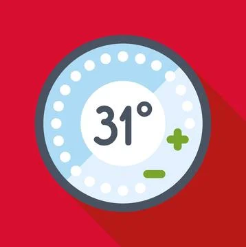 Thermostat adjusting heating temperature smart home app icon Stock Illustration
