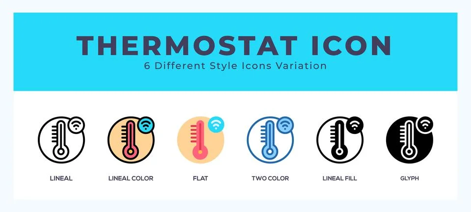 Thermostat icon set. Design elements for logo イラスト素材