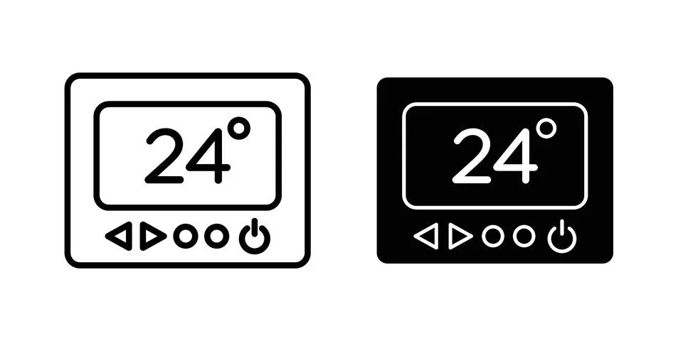 Thermostat icon set. Vector EPS 10 Illustrazione stock