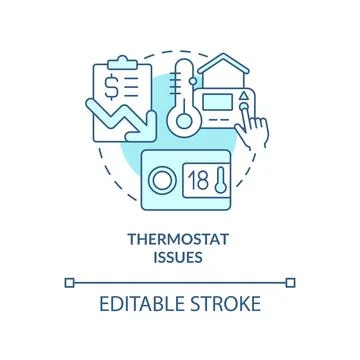 Thermostat issues turquoise concept icon Illustrazione stock