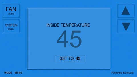 A Thermostat Reading 45 Degrees for Corner Pin Tracking Stock Footage 328650463