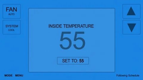 A Thermostat Reading 55 Degrees for Corner Pin Tracking Stock Footage 328650465