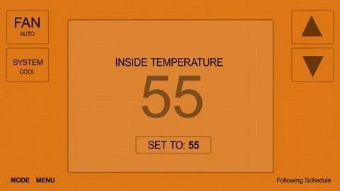 A Thermostat Reading 55 Degrees for Corner Pin Tracking Stock Footage 328835278