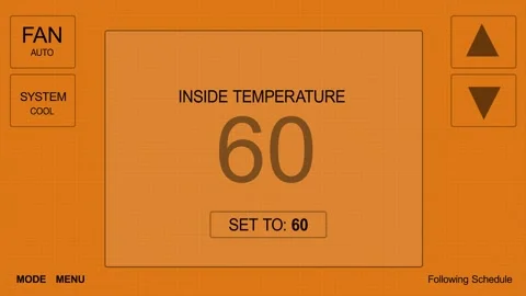 A Thermostat Reading 60 Degrees for Corner Pin Tracking Stock Footage 328835277