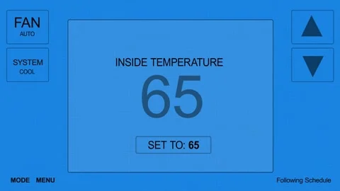 A Thermostat Reading 65 Degrees for Corner Pin Tracking Stock Footage 328650478