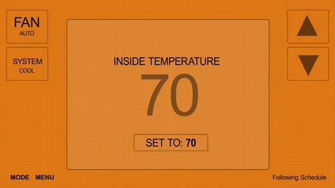 A Thermostat Reading 70 Degrees for Corner Pin Tracking Stock Footage 328835300