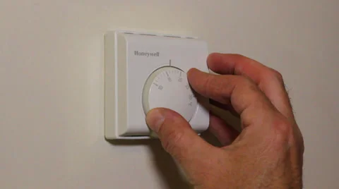 A thermostat is turned down Stock Footage 38193427