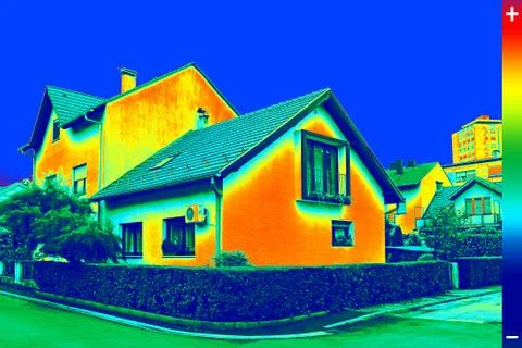 Thermovision image on house イラスト素材