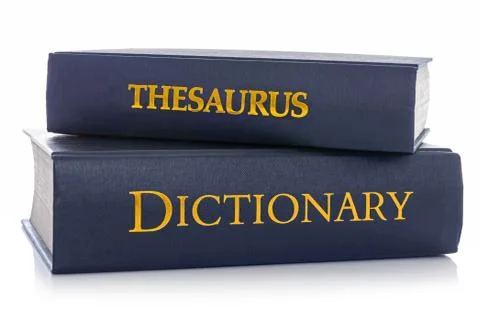 Thesaurus and Dictionary isolated on white Stock Photos