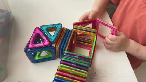 These Colorful Magnetic Building Blocks provide endless opportunities for Stock Footage 315190341