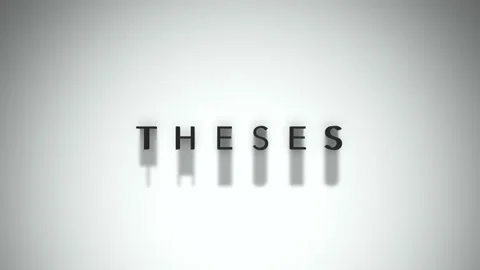 Theses intro title matte black words placed on a white background Stock Footage 301837746