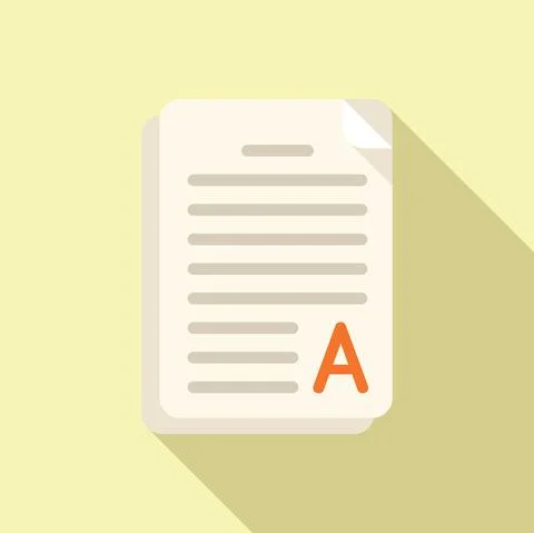 Thesis exam icon flat vector. Final study Stock Illustration