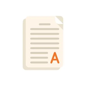 Thesis exam icon flat vector. Final study 스톡 일러스트