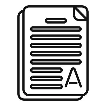 Thesis exam icon outline vector. Final study Illustrazione stock