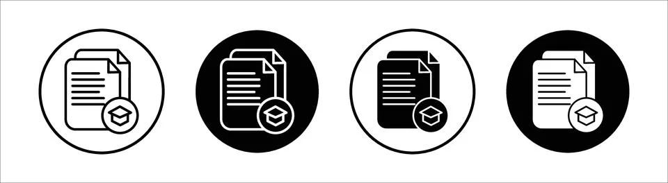 Thesis flat line icon set. Thesis Thin line illustration vector Stock Illustration