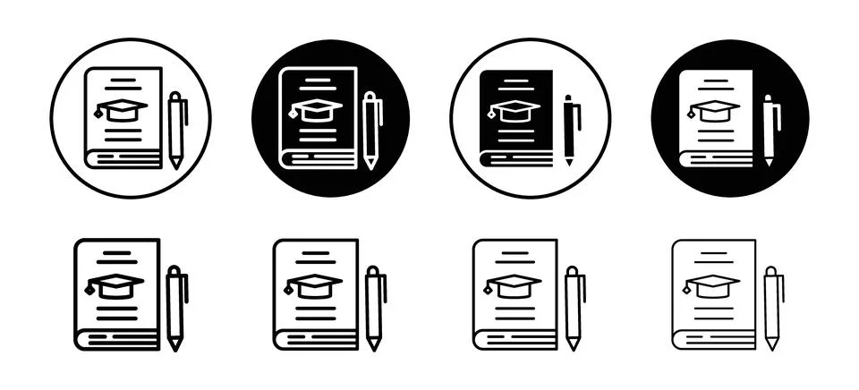 Thesis vector icon set collection. Thesis Outline flat Icon. Illustrazione stock
