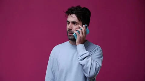 They call the guy and say very good news Stock Footage 162842915